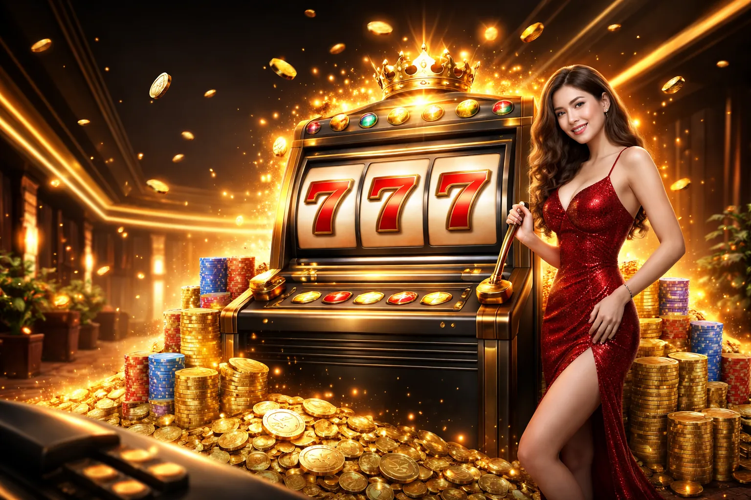 Hình ảnh chính rm88 với giải jackpot lớn và không khí sòng bạc sôi động